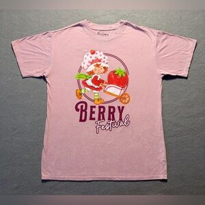 Strawberry Shortcake Berry Festival Pink T-Shirt Women’s Medium Graphic Tee